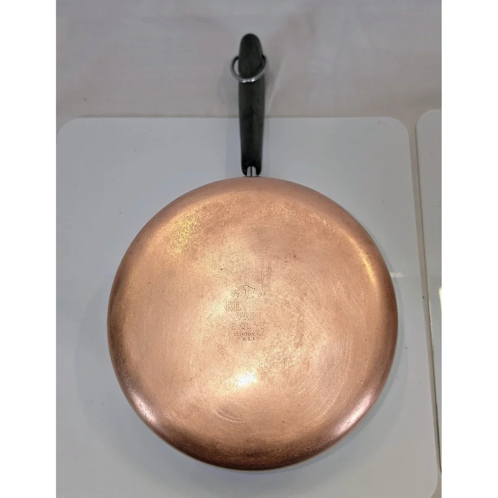 Vintage Revere Ware 2 qt -87 Sauce Pan, Copper Bottom, Stainless Steel, With Lid
